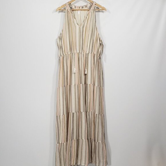 NWT  Lauren Conrad  Tiered Sleeveless Sundress  Size XXL   Boho Bohemian Maxi - Picture 1 of 3